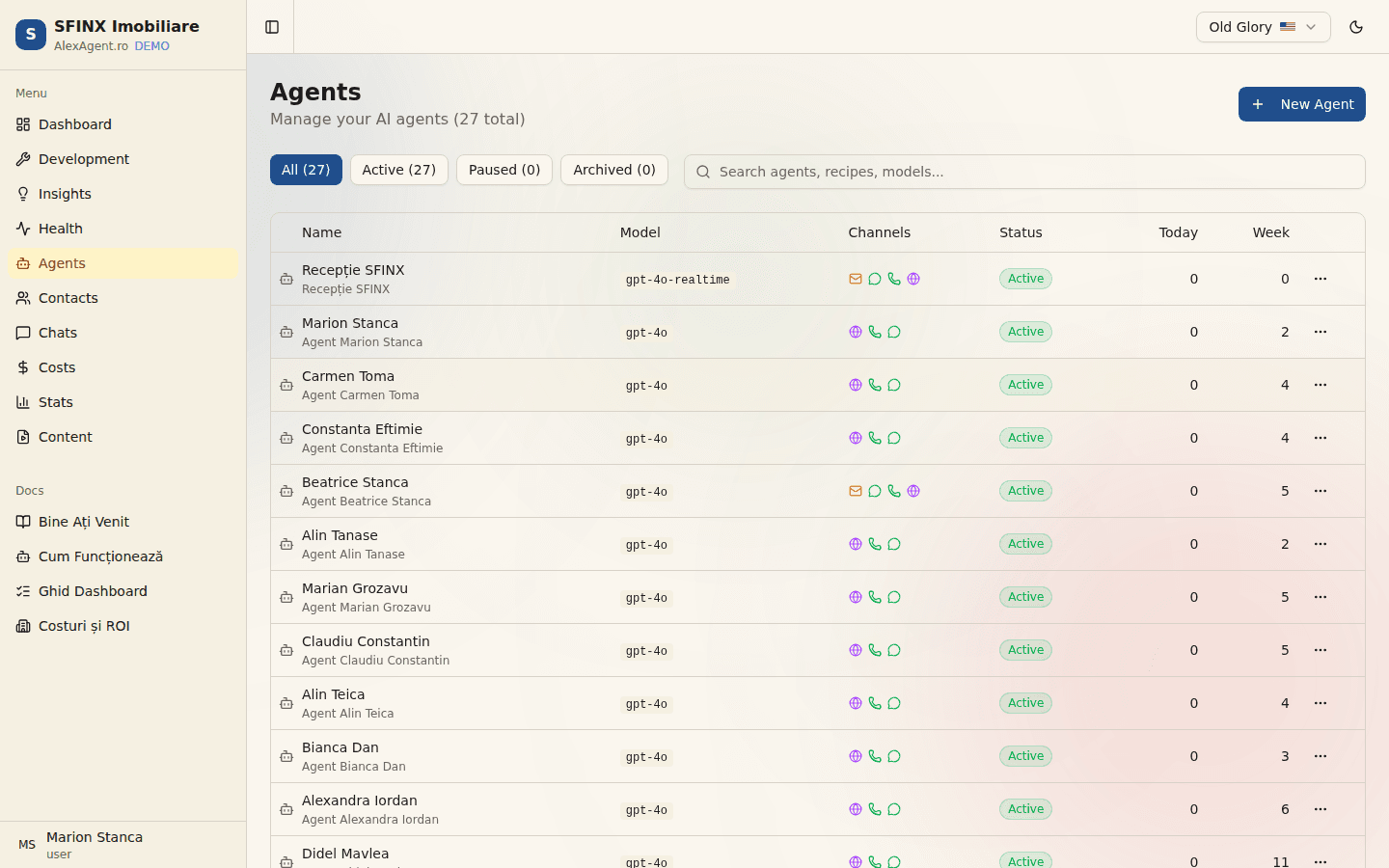 Agents — light theme